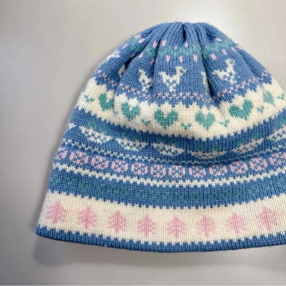 Stowe Woolens Womens Pure Wool Heart Cute Winter Beanie - Picture 8 of 10